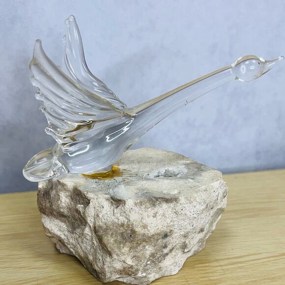 Vintage Crystal & Rock Len Chodirker Canadian Artist Paperweight MCM Decor - Picture 1 of 10